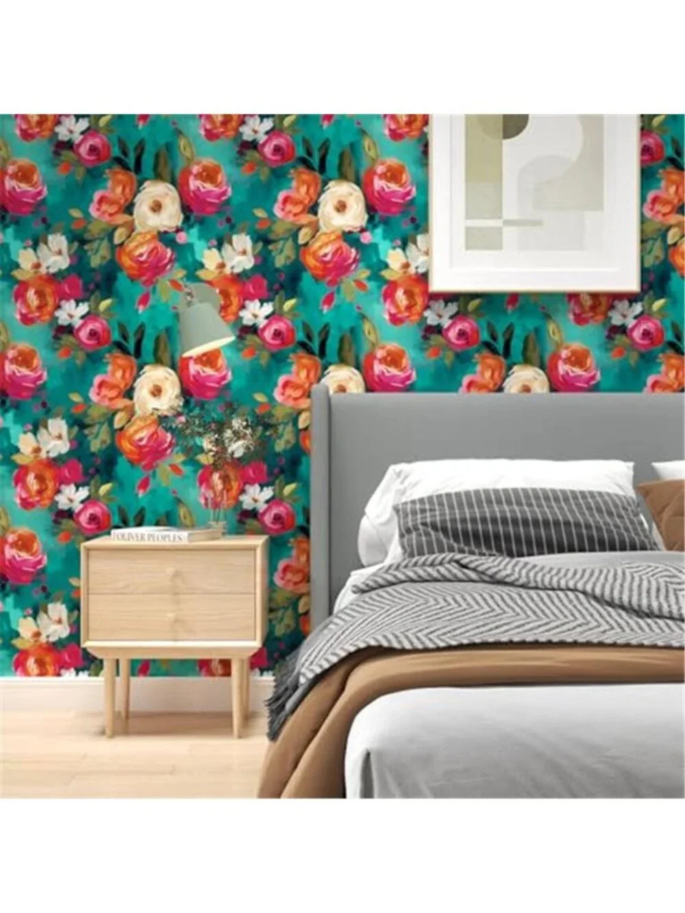 Floral Peel Stick Wallpaper Boho Watercolor Contact Paper Removable Waterproof